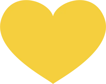 a yellow heart on a white background