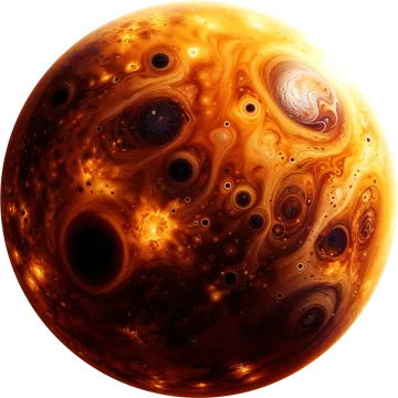 an image of a very big orange planet