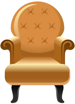 a brown chair on a white background