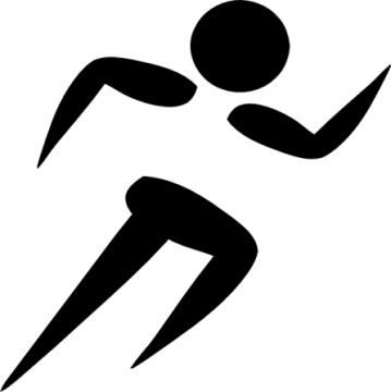 a silhouette of a running man