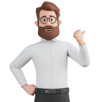 a 3d man with glasses and a beard
