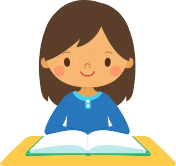a girl reading a book