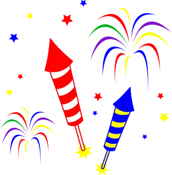 a colorful fireworks clipart