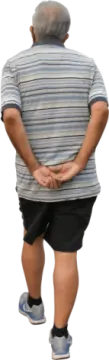 an older man with his back to the camera