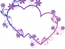 a heart with flowers and vines on it