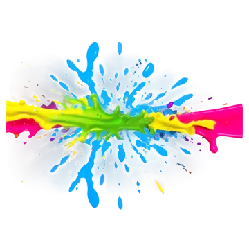 colorful paint splashs on white background