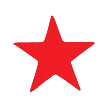 a red star on white background
