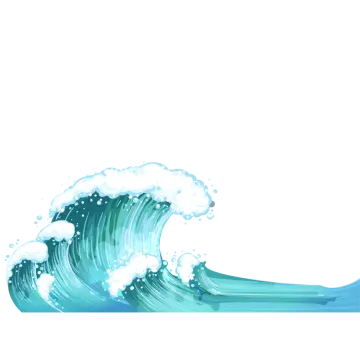 a blue wave on a white background