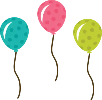 three colorful balloons on a white background