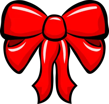a red bow on a white background