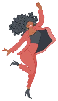 an illustration of a black woman dancing