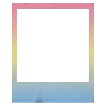 a pink and blue photo frame on a white background