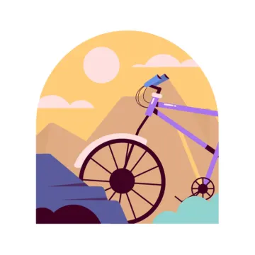 a bicycle with the sun in the background