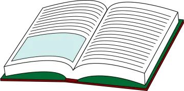 an open book on a white background