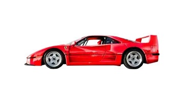a red car on a white background