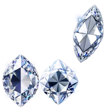 three diamonds on a white background