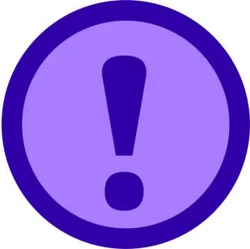 a purple button with a question mark on it