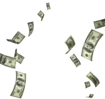 a bunch of money falling from the sky