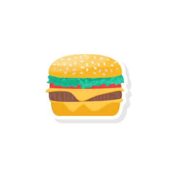 a hamburger on a white background