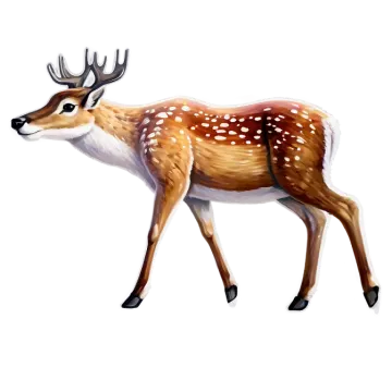 a drawing of a deer on a white background