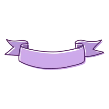 a purple ribbon on a white background