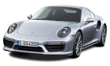 a silver porsche car on a white background