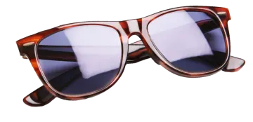 a pair of sunglasses on a white background