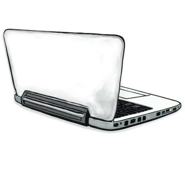 a laptop computer on a white surface
