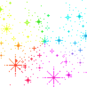 a white background with many different colored dots