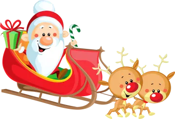 a santa claus and his reindeer sled