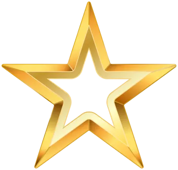 a gold star with a white background