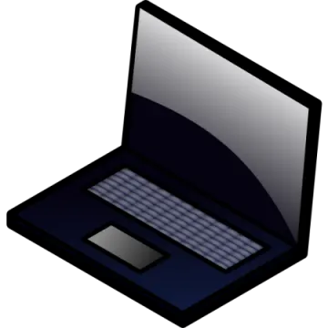 a laptop computer on a white background