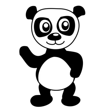a black and white image of a panda bear