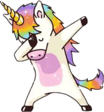a drawing of a unicorn with a rainbow colored mane