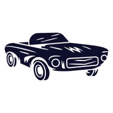 a black and white image of a classic car