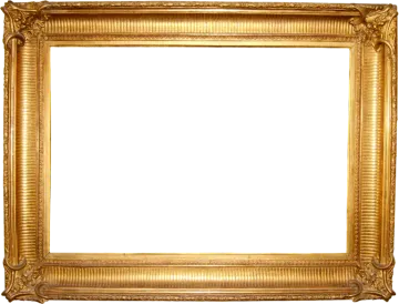 a gold frame on a white background