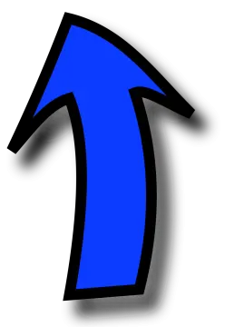 a blue arrow on a white background