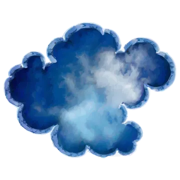 a blue cloud on a white background