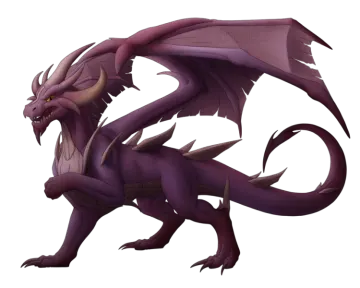 a drawing of a purple dragon