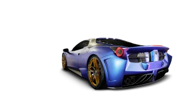a blue sports car on a white background
