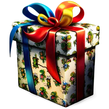 a gift box with a red ribbon and bow