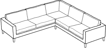 a line drawing of a corner sofa