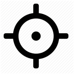 a black and white icon of a compass
