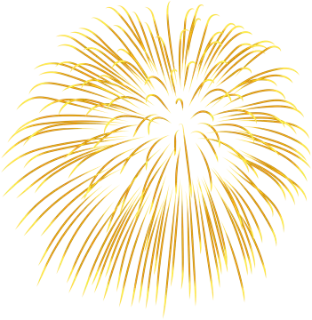 a golden firework on a white background