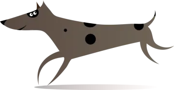 a brown dog running on a white background