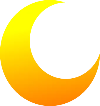 an orange crescent with a white background