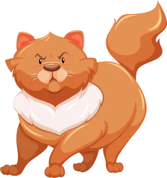 a cartoon cat with a banda around its neck