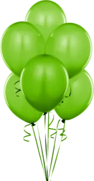 a bunch of green balloons