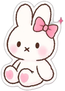 a cartoon bunny with a pink bow on its head