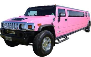 a pink hum truck is parked on a white background